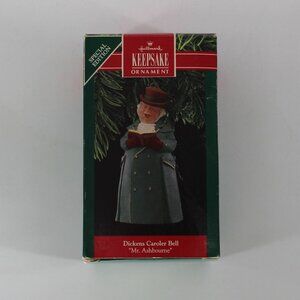 Vintage Hallmark Dickens Caroler Bell Christmas Ornament 1990